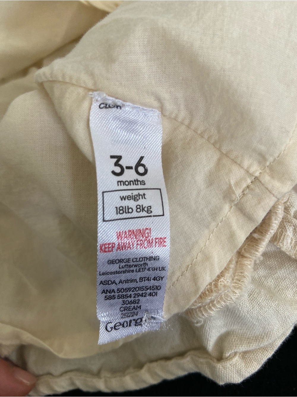 2/$10 - Baby Cream Floral Embroidered Ruffle Baby Dress - Picture 2 of 2